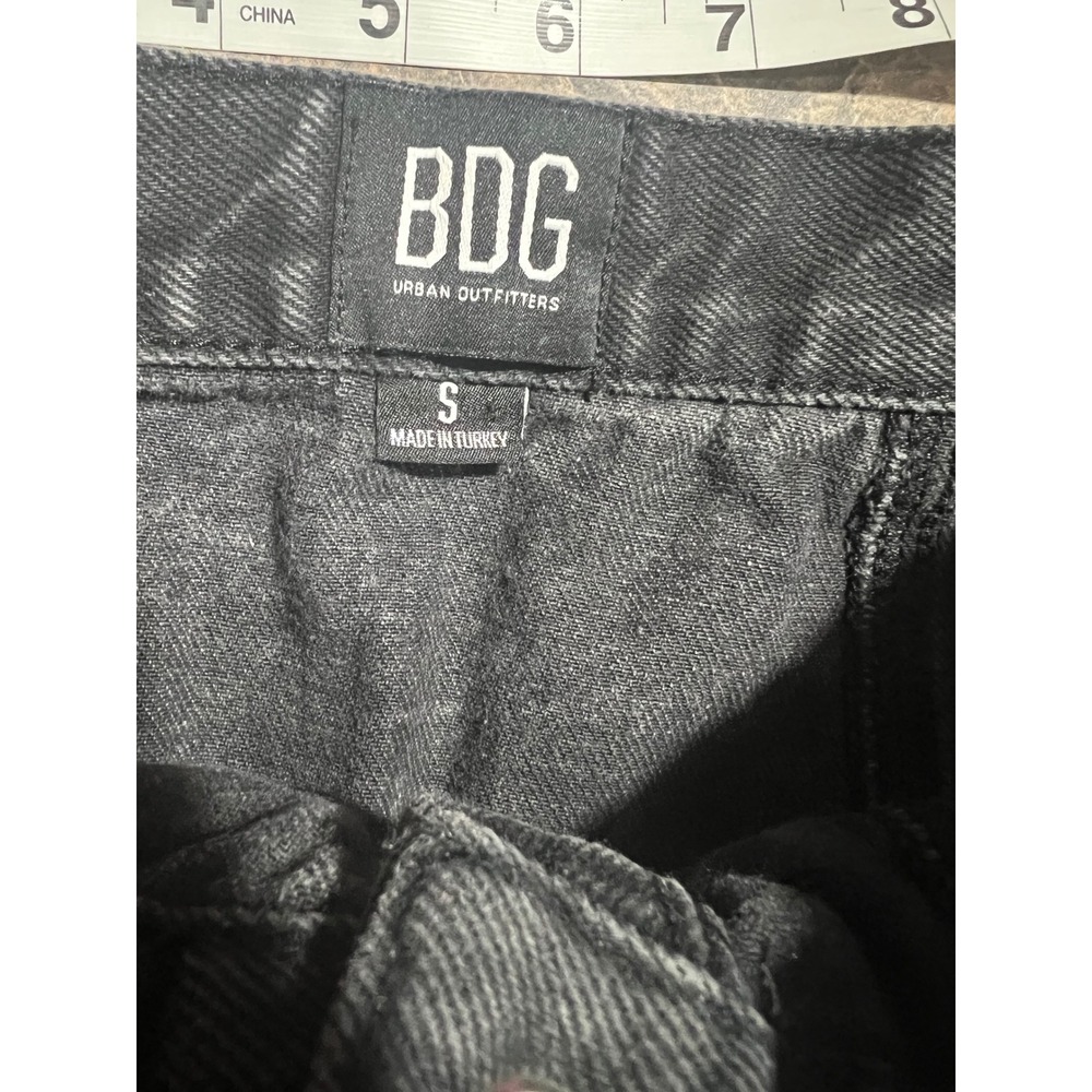 BDG Urban Outfitters Washed Black Denim Button A-Line Mini Skirt Small grunge - Picture 4 of 7